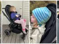 Barn i barnvagnens sittdel. Enkla byten till sittdel gör vardagen smidigare.