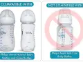 Philips Avent Natural and Glass baby bottles are compatible; Anti-Colic bottles are not.