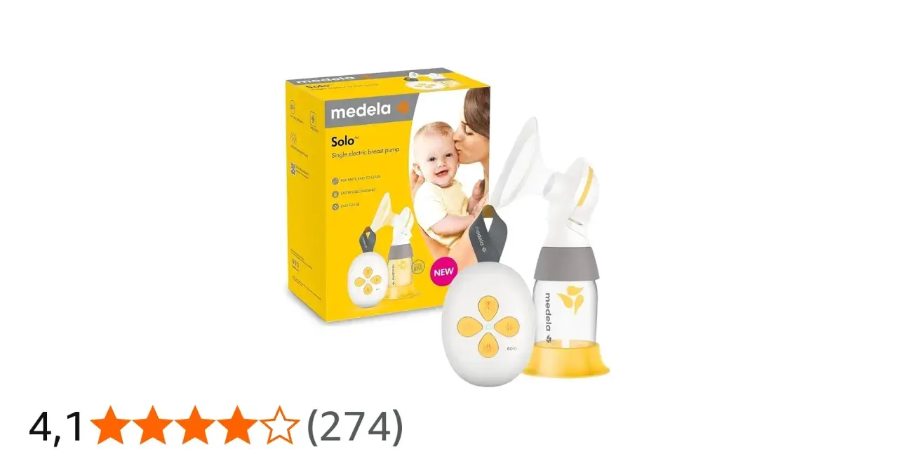 Medela Solo bröstpump med tillhörande förpackning. Enkel, effektiv och lätt att använda för mammor.