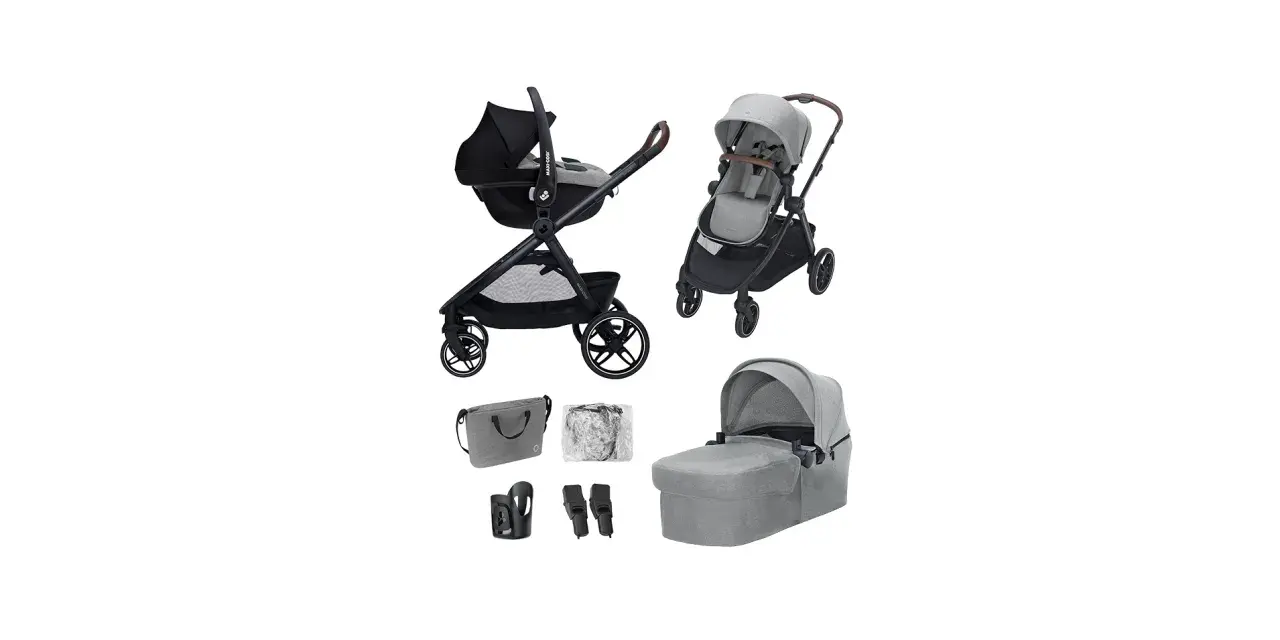 Maxi Cosi Zelia barnvagn med liggdel, babyskydd och tillbehör. En komplett rese- och sovsystem för ditt barn.