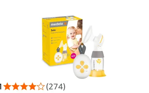 Medela Solo bröstpump med tillhörande förpackning. Enkel, effektiv och lätt att använda för mammor.