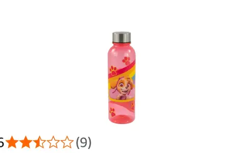 Rosa Paw Patrol vattenflaska med Skye och regnbåge. Perfekt för små äventyrare!