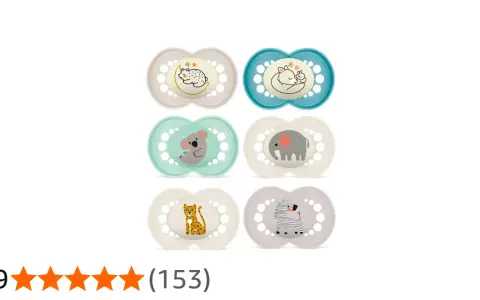 Sex stycken MAM Air nappar 6-16 månader med djurmotiv: björn, räv, koala, elefant, leopard och zebra.