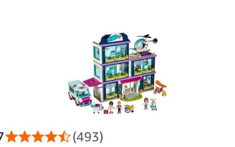 Lego Friends sjukhus med ambulans, helikopter och figurer. Rädda dagen med detta fantastiska sjukhus!