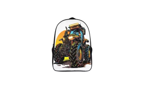 Ryggsäck med en cool, färgglad traktor som motiv. Perfekt för små bönder som älskar stora maskiner!