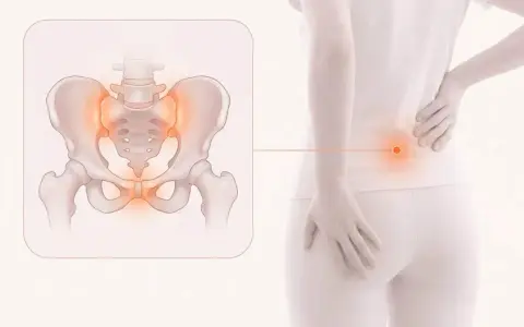 Illustration visar bäckenet med markerad smärta, som kan upplevas som ont i blygdbenet gravid.