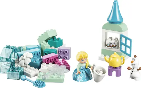 Lego Duplo Disney-set med Elsa, snögubben Olof och byggklossar för att skapa ett litet slott.