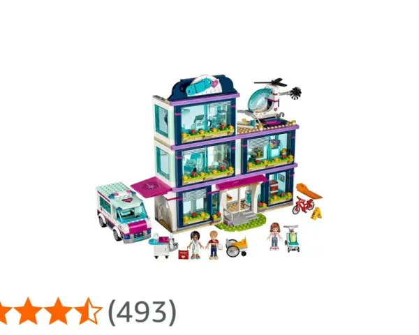 Lego Friends sjukhus med ambulans, helikopter och figurer. Rädda dagen med detta fantastiska sjukhus!