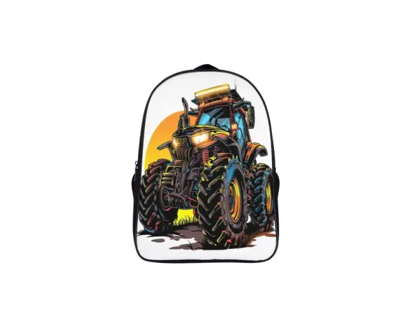 Ryggsäck med en cool, färgglad traktor som motiv. Perfekt för små bönder som älskar stora maskiner!