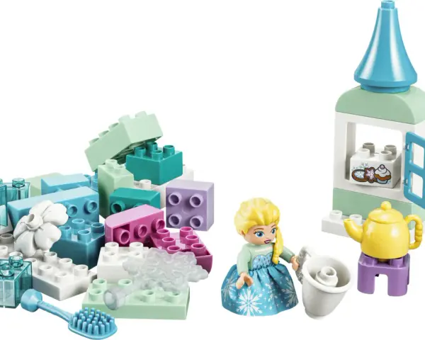 Lego Duplo Disney-set med Elsa, snögubben Olof och byggklossar för att skapa ett litet slott.