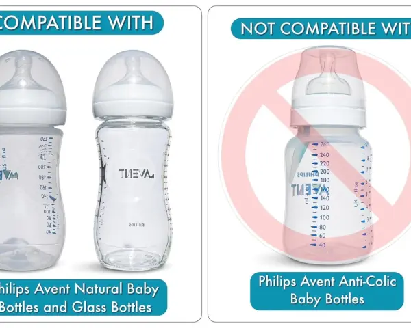 Philips Avent Natural and Glass baby bottles are compatible; Anti-Colic bottles are not.