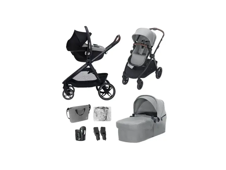 Maxi Cosi Zelia barnvagn med liggdel, babyskydd och tillbehör. En komplett rese- och sovsystem för ditt barn.