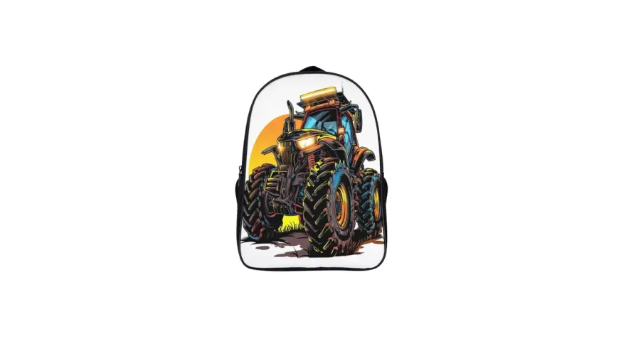Ryggsäck med en cool, färgglad traktor som motiv. Perfekt för små bönder som älskar stora maskiner!