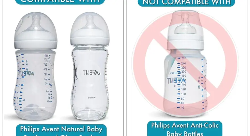 Philips Avent Natural and Glass baby bottles are compatible; Anti-Colic bottles are not.