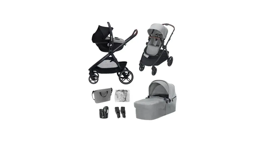 Maxi Cosi Zelia barnvagn med liggdel, babyskydd och tillbehör. En komplett rese- och sovsystem för ditt barn.