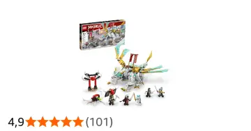 Lego 71786: en imponerande isdrake med gyllene vingar, sex ninjafigurer och en stridsarena.