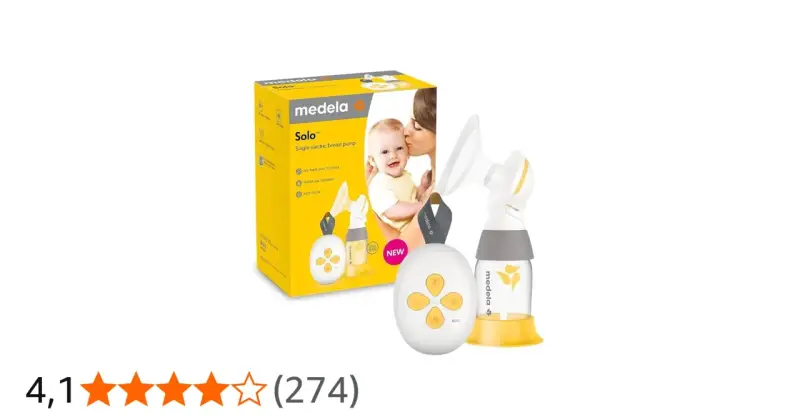 Medela Solo bröstpump med tillhörande förpackning. Enkel, effektiv och lätt att använda för mammor.